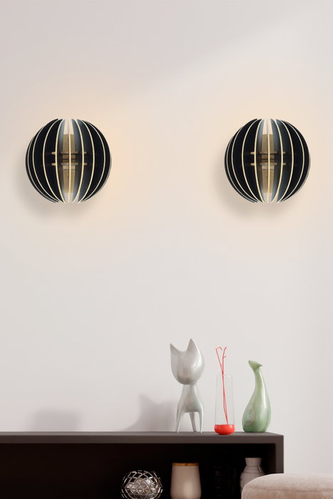 Opviq Lámpara de pared de media esfera Negra (2 piezas) Opviq Lámpara de pared de media esfera Negra (2 piezas)